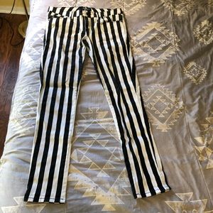 Black and White Striped Pants